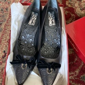 Black Ferragamo heels
